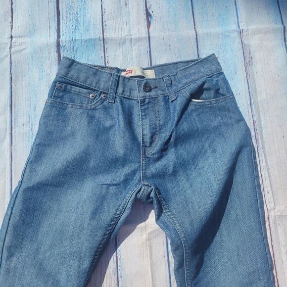 Levi's 511 Boy's's Blue Cotton Solid Stretch Mid Rise Straight Leg Jeans Size 14 - Picture 5 of 12